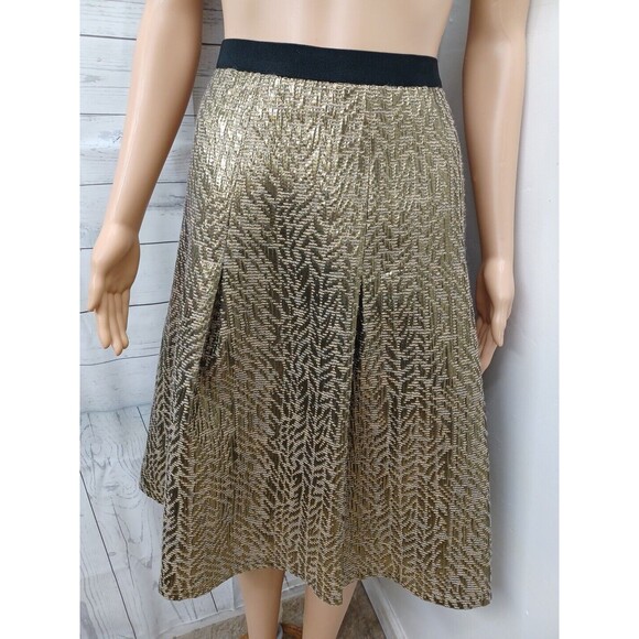 Cato Metallic Gold Pleated Flare Skirt Plus Size 20W Party Concert Festival NWT - Picture 1 of 10